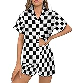 YSBKN Women’s Pajama Set 2 Piece Loungewear Soft Satin Short Sleeve Sleepwear with Pockets XS-5XL