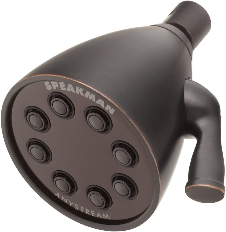 Speakman S-2251-ORB Signature Icon Anystream High Pressure Adjustable Solid Brass Shower Head, Oil-Rubbed Bronze
