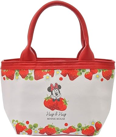Amazon Co Jp ディズニー Disney 保冷 バッグ トートバック お弁当 ランチバッグ イチゴ柄 ミニー Ichigo ホーム キッチン