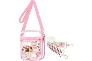 WEDDINGHELPER Clear Crossbody Bag, Clear Bag Stadium Approved, Clear Bag for Concerts Sports Events