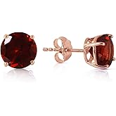 Galaxy Gold GG 14k Rose Gold Garnet Stud Earrings