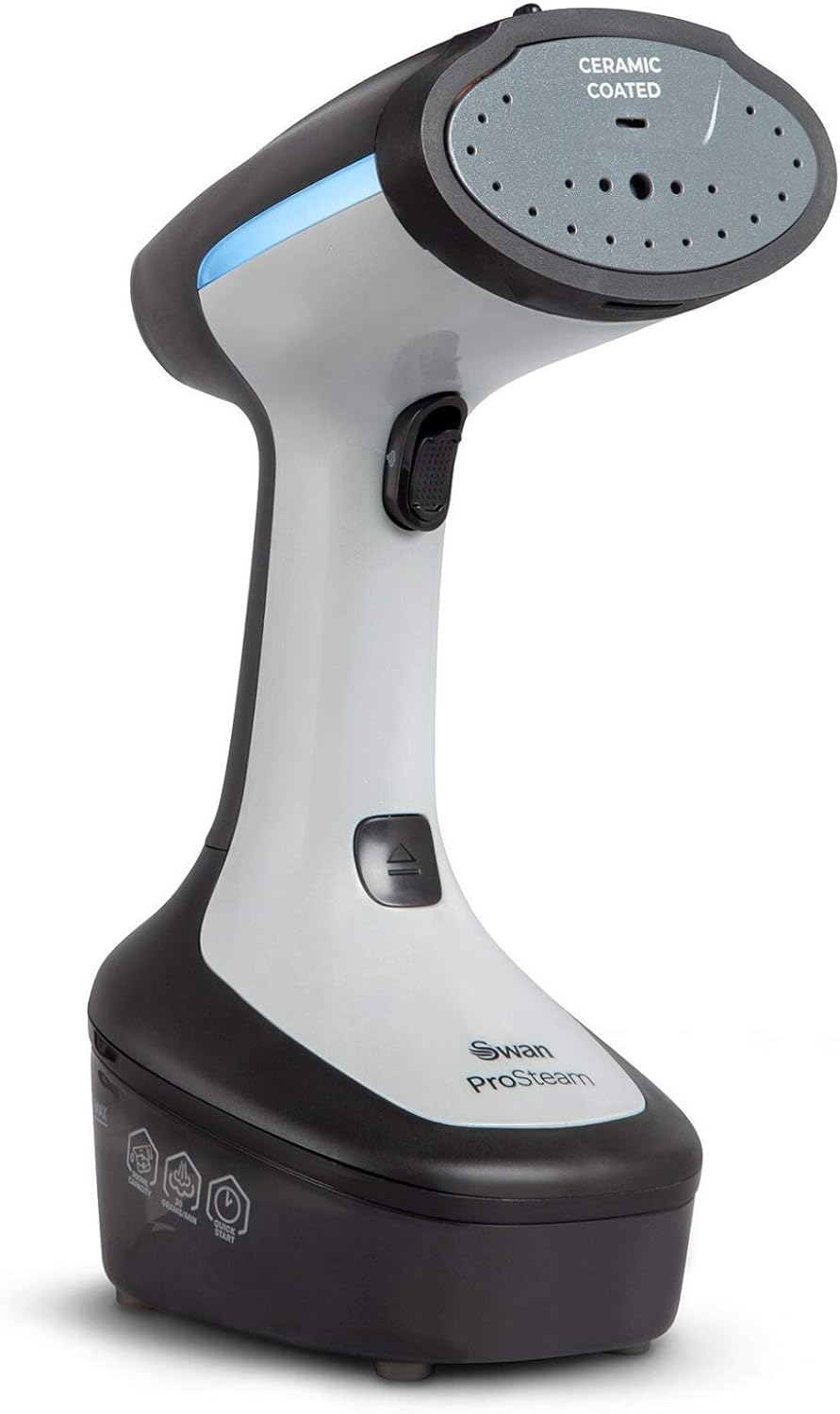 Swan Portable Garment Steamer, Lightweight, Jet Steam, Cloth Friendly Ceramic Coated Steam Panel, Removes Bacteria and Odours - Image 3