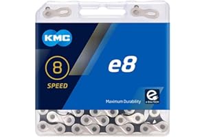6/7/8 Speed eBike Chain KMC e8 Mountain e-Bike Chains Silver Black 136 Links