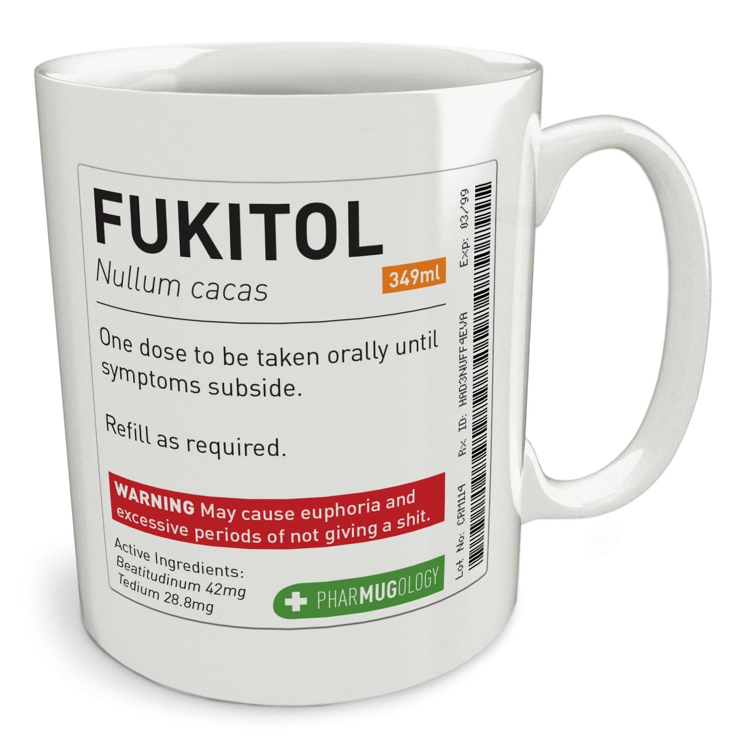 Black Raven Design - Fukitol | Prescription Medicine, Ceramic Mug, 11fl oz