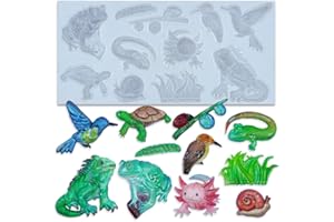 FUNSHOWCASE Pond Animals Mold for Polyclay Air-Dry Clay Plaster 7x3inch