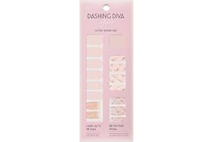 Dashing Diva Gloss Nail Strips - Crystal Clear - UV Free, Chip Resistant, Long Lasting Gel Stickers - Contains 32 Wraps, 1 Prep Pad, 1 File