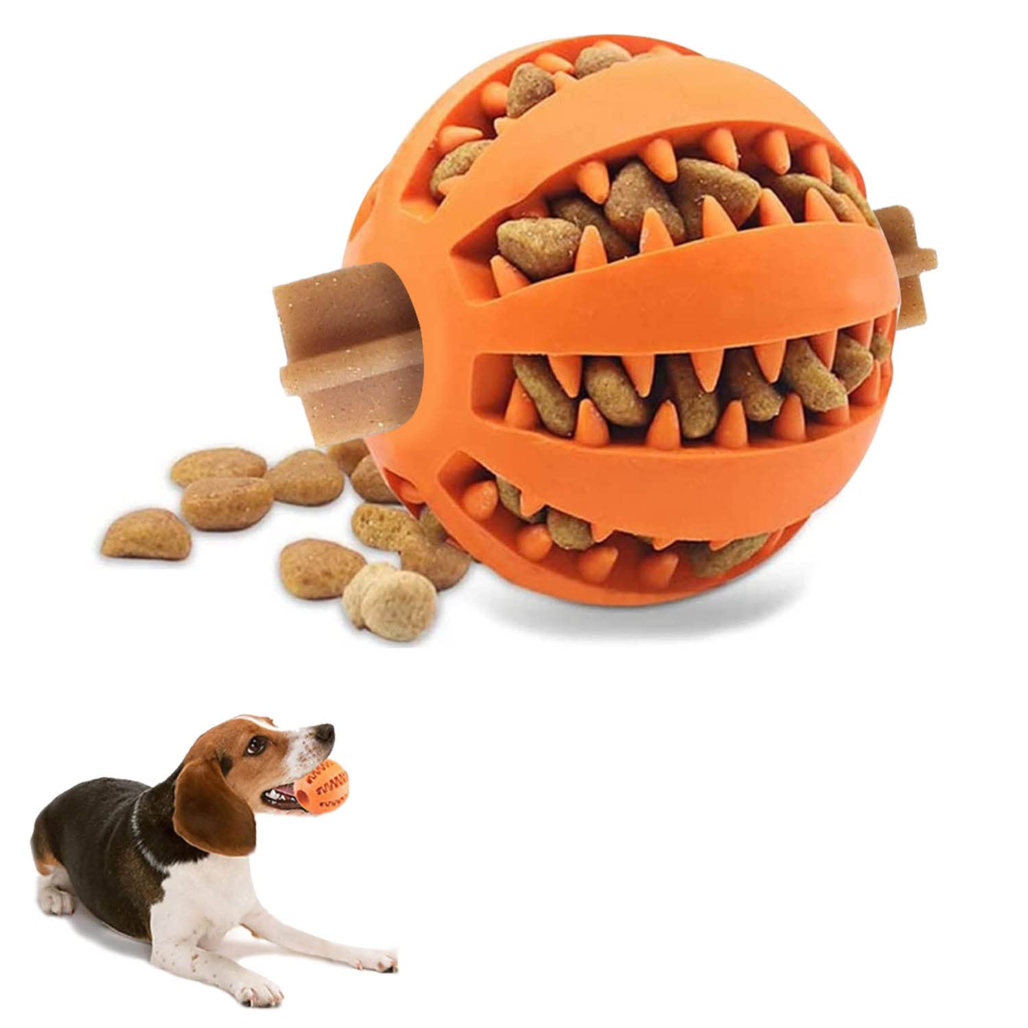 WUBAYI Dog Ball Toy, Nontoxic Interactive Dog Toys Dog Treat Toy for Boredom Small Medium Large Dog Teeth Cleaning IQ Training Ball