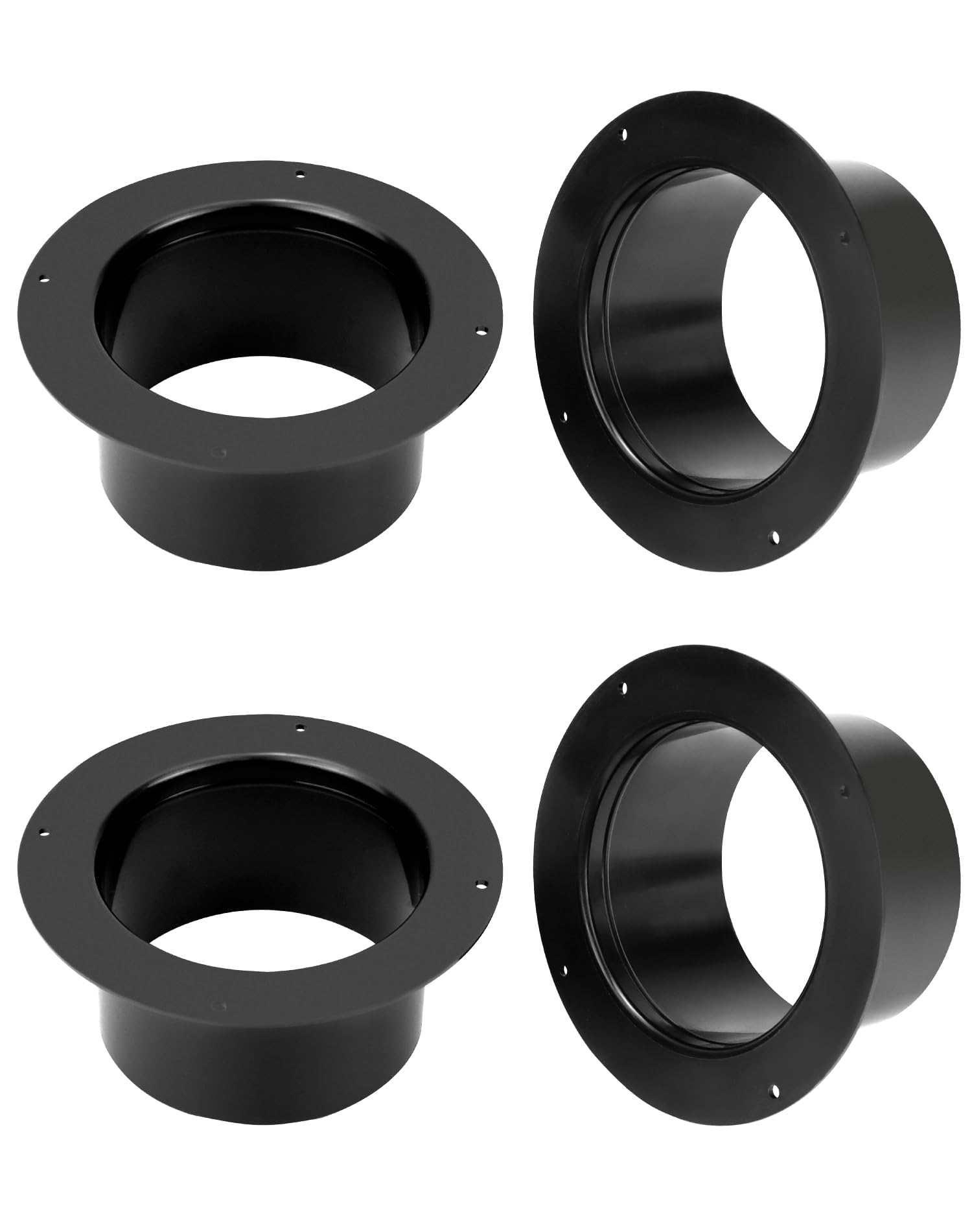 Photo 1 of QWORK 4" Duct Connector Flange, 4 Pack Dryer Vent Connector Flange for Dryer Vent and Heating/Cooling Ventilation System