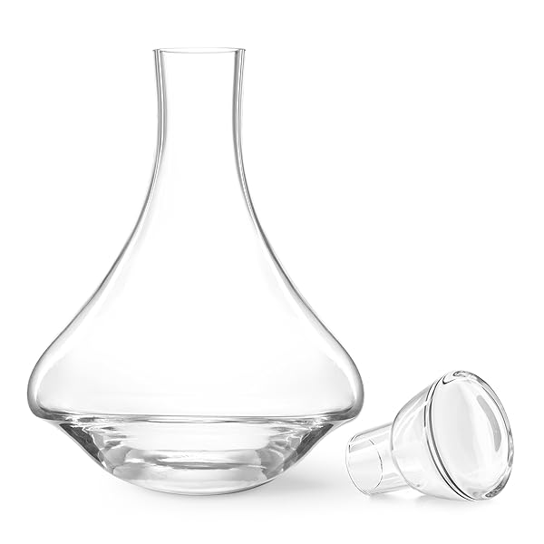 FINAL TOUCH REVOLVE SPINNING & ROTATING SPIRITS DECANTER – SWIRLING MOTION, ANTI-TIP DESIGN, LEAD-FREE CRYSTAL, IDEAL FOR GIN, RUM, WHISKEY & MORE, 750 ML (25 OZ) (LFG6100)