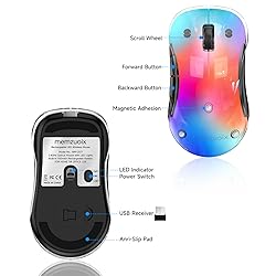 memzuoix 2.4G LED Wireless Mouse, Rechargeable