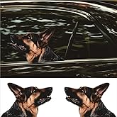 WANDUZHU 3D Cute Dog Stickers for Car Window Decals Waterproof Funny Animal Decal Sticker Car Truck SUV (German Shepherd, Right Side)