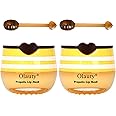 Bee Lip Mask Balm Honey Pot, 2PCS Honey Lip Sleeping Mask Hydrating Prevention Dry and Cracked Lip Scrubs Exfoliator, Overnight Lip Mask Reduces Lip Lines