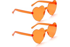 Hoosmoon Heart Sunglasses Heart Shaped Sunglasses Womens 2 Pairs Rave Sunglasses for Women Bachelorette Party Favors