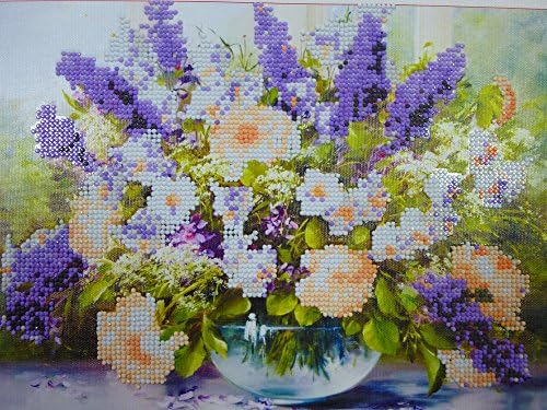 5D Diamond Painting DIY Craft Kit - “Paint” by Numbers for Adults and Kids - Flowers - Size: 13 inches by 9 inches