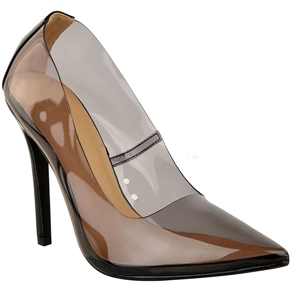 Fashion Thirsty Damen Pumps mit Hohem Stiletto-Absatz - Spitz Zulaufend - Transparentes Perspex
