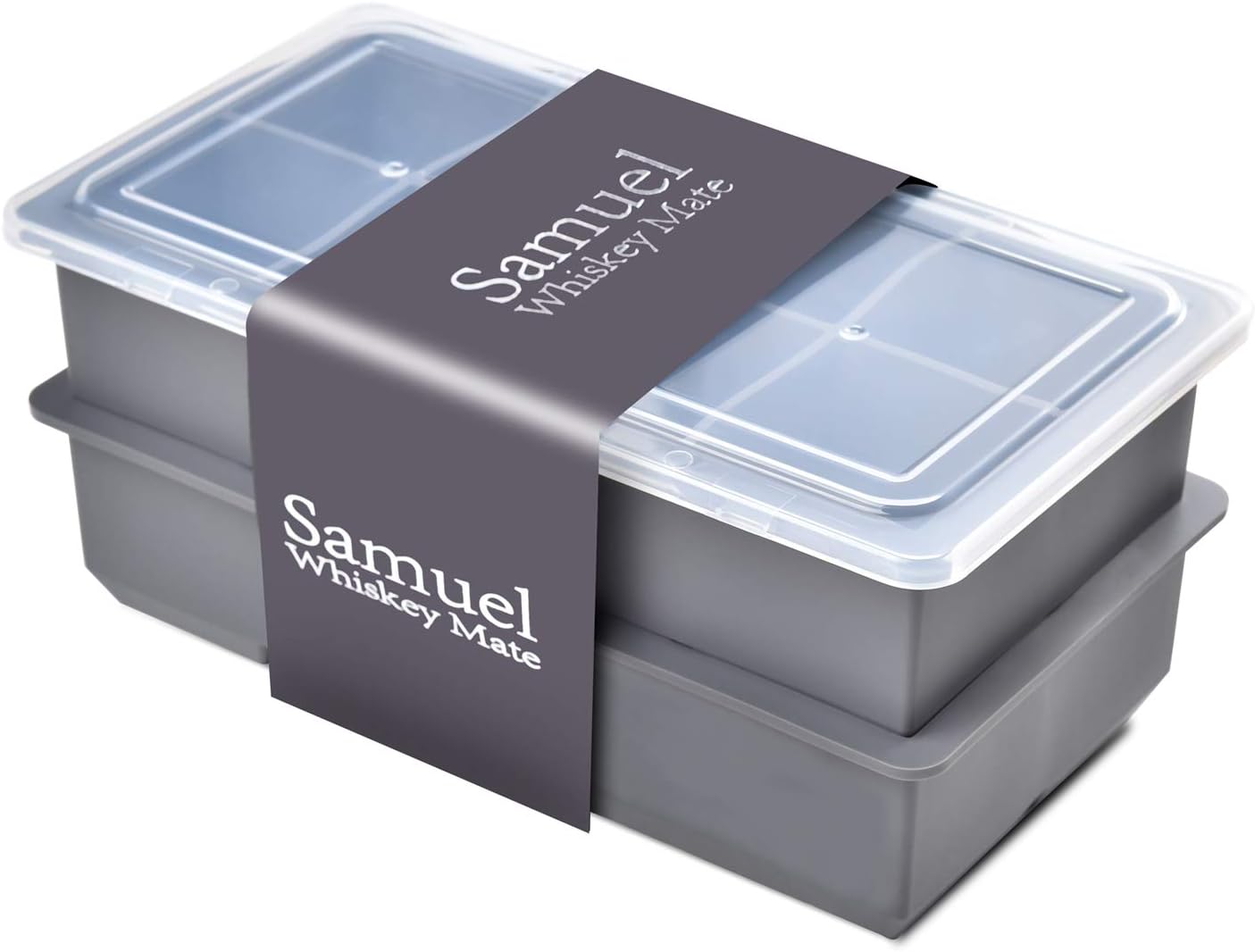 Samuelworld Ice Cube Tray With Lids Large Size Silicone