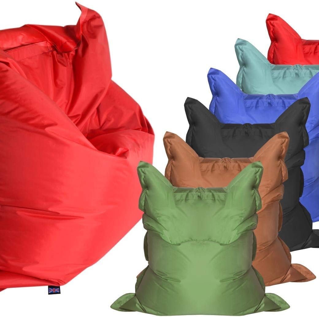 Large & Giant Foam Crumb Filled Bag. Indoor & outdoor Garden Waterproof Big Cushion (Extra Large 180 x 140 cm, Green)
