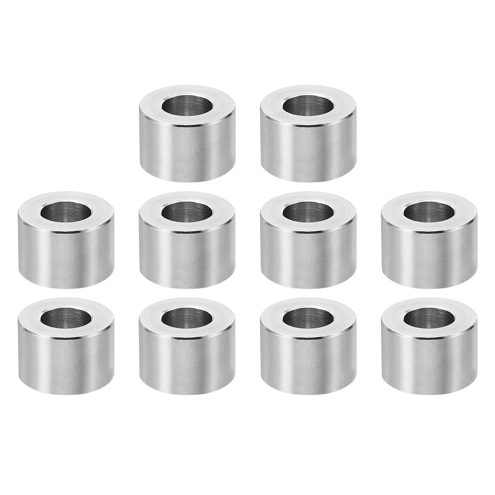 PATIKIL M6 Stainless Steel Spacers, 10 Pcs Metal Spacer Stainless Steel 6.2mm ID x 12mm OD x 8mm L Spacer Screw Standoff Round for 1/4" or M6 Screw Bolts
