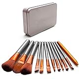 Kit 12 Pinceis Estojo Profissional Maquiagem Brush Sombra