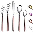 Berglander Silverware Set 20 Pieces With Moon Surface Handle And Shiny Mouth, Stainless Steel Modern Flatware Set Utensils Set Cutlery Set Service For 4