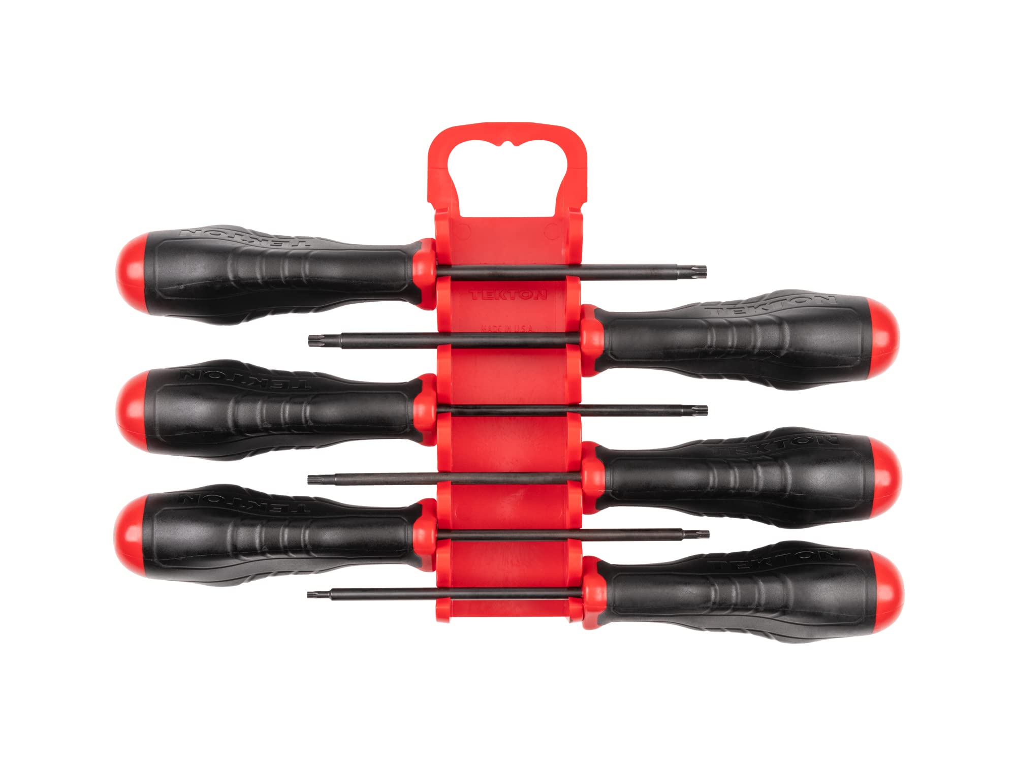 TEKTON Torx High-Torque Black Oxide Blade Screwdriver Set with Holder, 6-Piece (T10-T30) | DHT92001 | Made in USA Image TEKTON Torx High-Torque Black Oxide Blade Screwdriver Set with Holder, 6-Piece (T10-T30) | DHT92001 | Made in USA Image