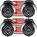 VideoSecu 4 x Dummy Security Camera Fake Bullet Cameras Infrared LEDs Flashing Light Home CCTV Surveillance 1QU