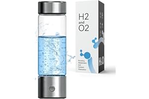 Hydrogen Water Bottle Generator with SPE & PEM Technology, 15.6oz (460ml) 3-Min Quick Electrolysis Hydrogen Water Machine, Po
