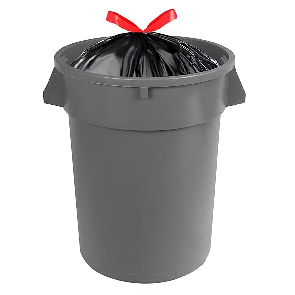 AMAZON BASICS MULTIPURPOSE DRAWSTRING TRASH BAGS, 30 GALLON, 50 COUNT (PREVIOUSLY SOLIMO)