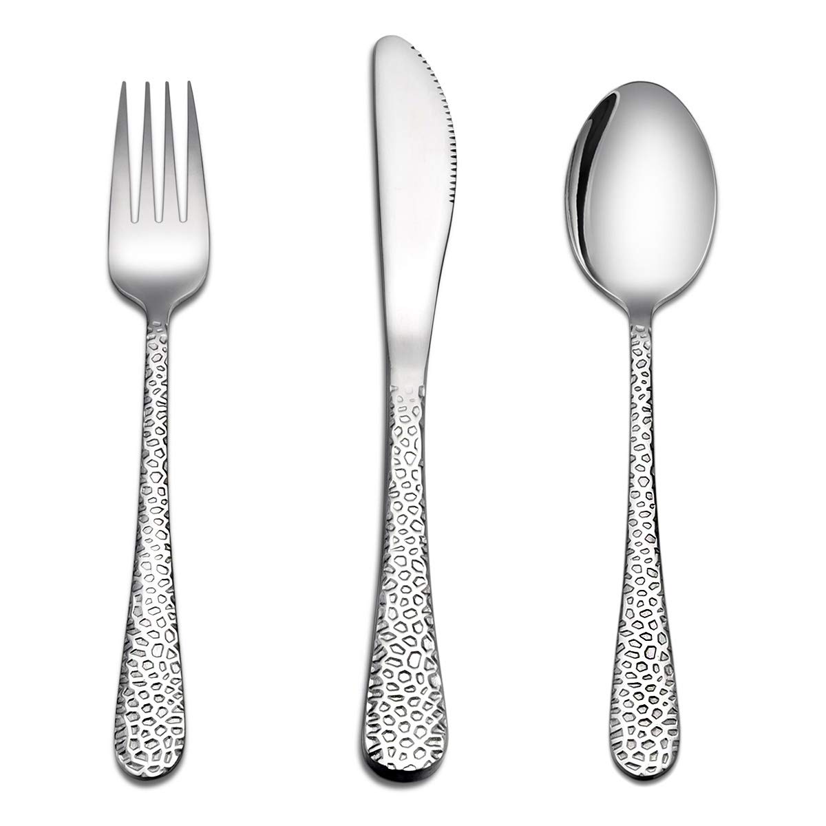 HaWare Kids Cutlery Sets, 9 Piece Hammered Stainless Steel Children Flatware Silverware, Small Toddler Utensil Includes 3 Knives, 3 Forks, 3 Spoons, Mirror Finish & Dishwasher Safe