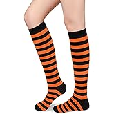 Olreco Womens Knee High Socks for Women Knee Socks for Women Long Sock Woman Striped High Sock Athletic Halloween Accessories
