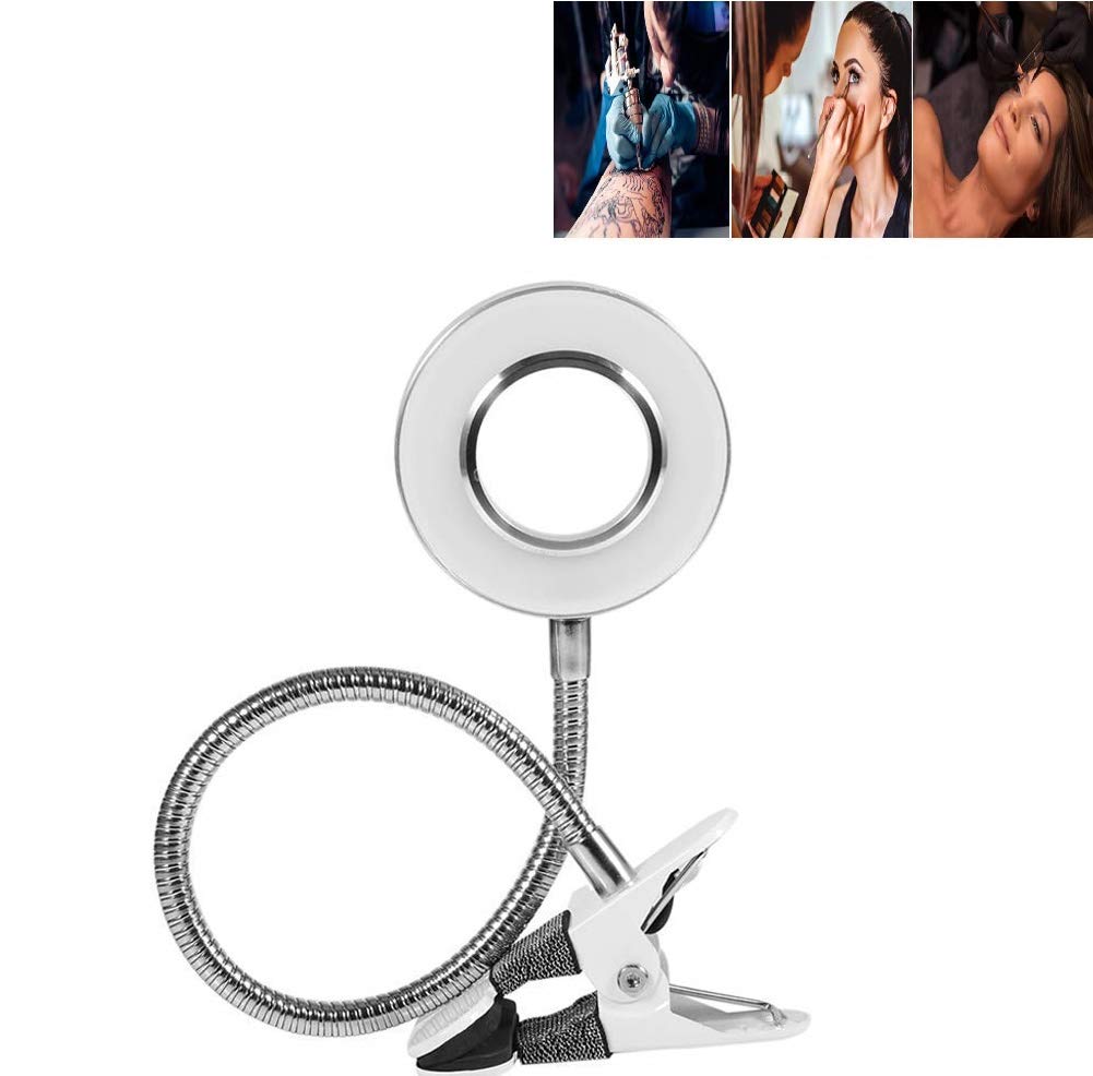 YUYTE Tattoo Reading Light, Eyebrow Tattooing Cold Light Lamp with USB Charging Port and Clip for Eyebrow/Tattoo/Manicure/Eyelash Extension