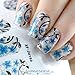 Born Pretty 1 Sheet Nail Wraps Elegant Blue Flowers Full Nail Sticker