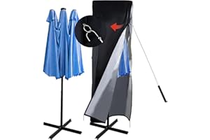 CONFUTURY Umbrella Cover 420D Waterproof Outdoor,Patio Umbrella Parasol Cover,Waterproof Zipper & Top Vent,Windproof ,Anti-UV,Large Umbrellas Covers,Garden Umbrellas Covers,fits Double-Sided Umbrella 13-15 ft