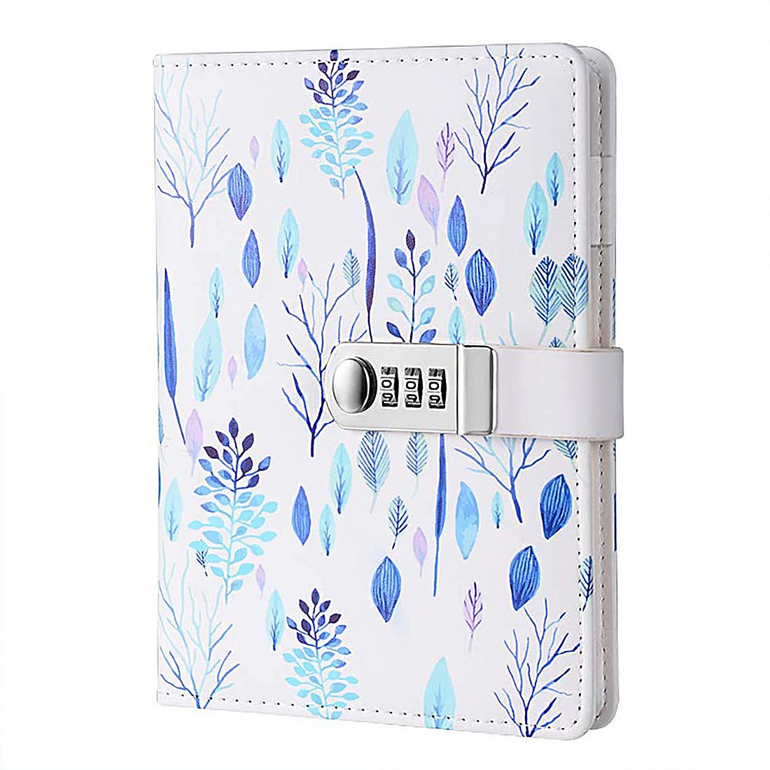 NectaRoy Lock Journal Lockable Diary, PU Leather Cover Writing Notebook with Combination Lock, Travel Journal with Lock, Girl's Diary with Pen Holder, Size 210x150mm