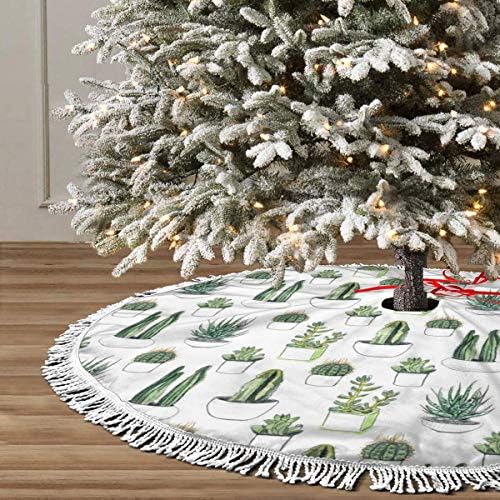 サボテンアートパターン クリスマスツリースカート クリスマス飾り 円形 可愛いツリースカート豪華 ベースカバー オーナメント インテリア B081l6lwd1 995円