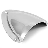 Five Oceans 316 Stainless Steel Clamshell Vent Cover, 1-Inch H x 2-1/2-Inch W Opening, 3-11/16-Inch L x 3-7/16-Inch W Base, Marine Wire Cover - FO4010