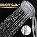 Handheld Shower Head with on off Switch - 5 Spray Settings High Pressure Shower Sprayer with 5 Feet Hose & Adjustable Wall Mount Bracket, Chrome Finish