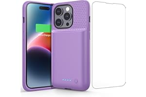 Ekrist Battery Case for iPhone 14 Pro (6.1 inch),7200mAh Smart Portable Rechargeable Charging Case,Extended Battery Pack Compatible with iPhone 14 pro Protective Battery Charger Case,Purple