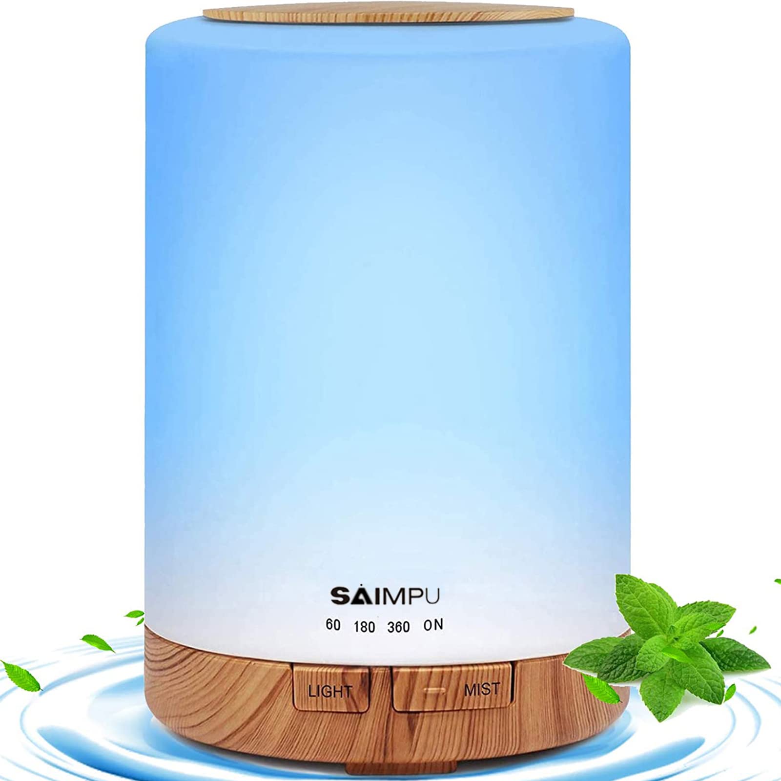 SAIMPU Essential Oil Diffuser- Anion Air Diffuser with 7 Colorful Led Lights, Quiet Ultrasonic Aromatherapy Diffuser with Cool Mist, Air Humidifier for Bedroom, Home, Office - Amazon Vine