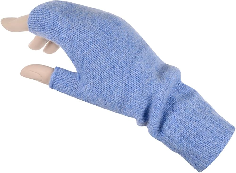 Women's Fingerless Mitts Pure Cashmere Made in Scotland (Black) at  Women’s Clothing store: Cold Weather Fingerless Gloves