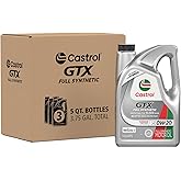 Castrol GTX Full Synthetic 0W-20 Motor Oil, 5 Quarts, Pack of 3