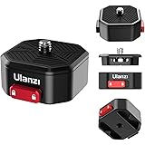 ULANZI Claw Quick Release Plate Tripod QR Camera Mount Adapter, Quick Setup Kit with 1/4'' Screw for Canon/Sony/Nikon Cameras