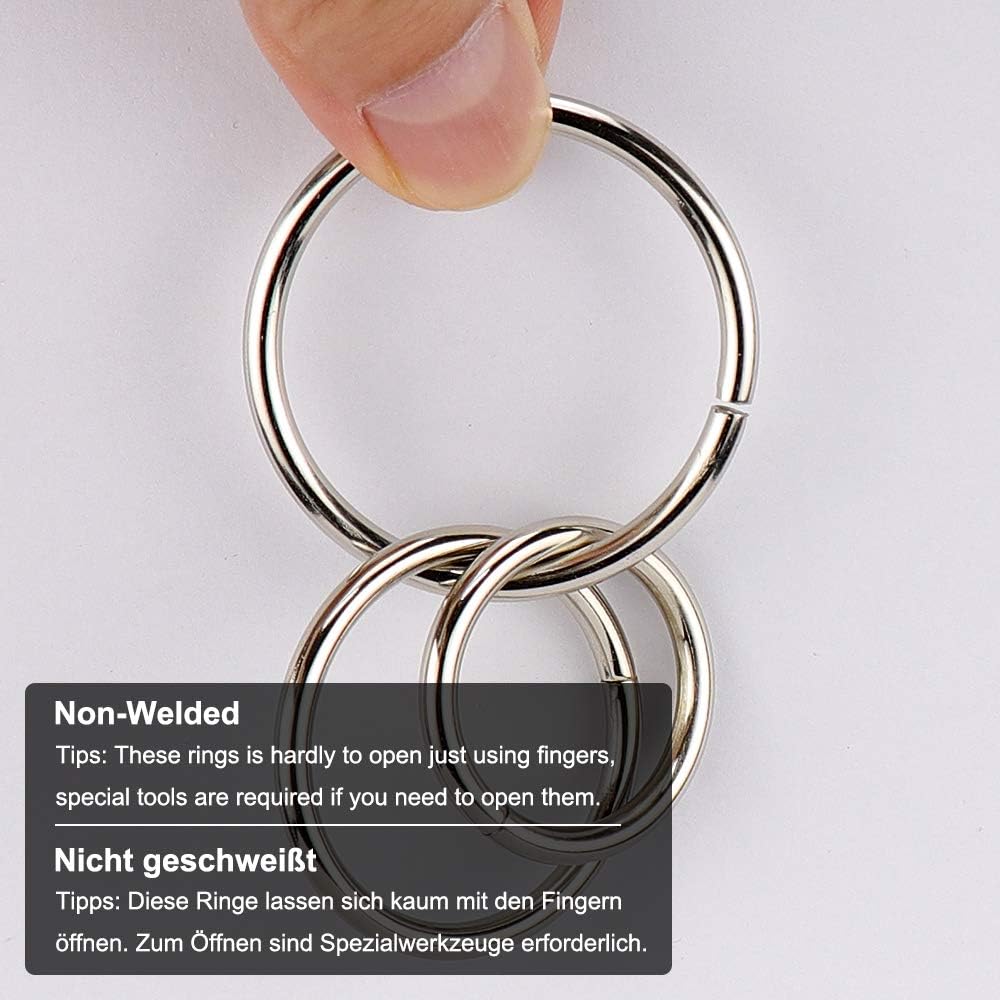 Hysagtek 50 pcs Metal O Ring and D Ring, Non-Welded Metal Rings Multi-Purpose Buckles for Bag Straps Belts, Macrame - Image 4