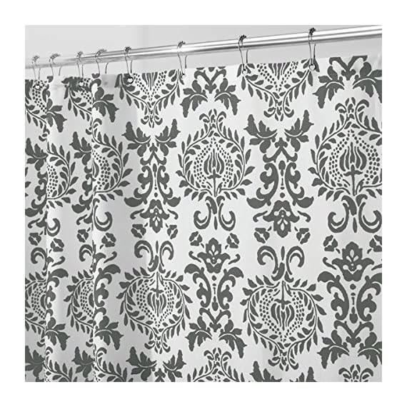 mDesign STALL SIZED Decorative Damask Print Easy Care Fabric Shower