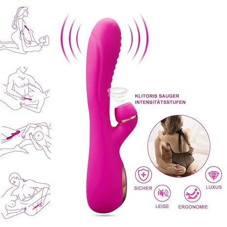 Vibratoren für sie mit Klitoris-Sauger 10 Intensitätsstufen Vibrators Dildo Realistischer Vibratoren Auflege-Vibrator Wasserd