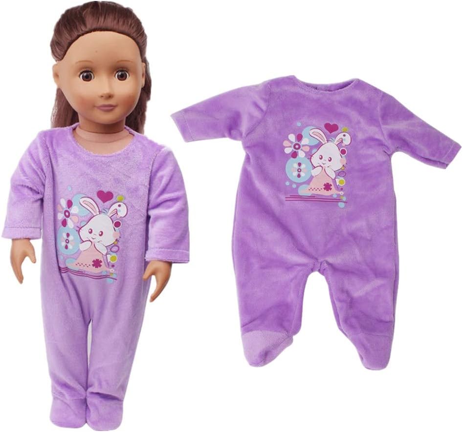 Livoty Doll Clothes Outfits Set Velvet Jumpsuit Pajama Dolls Clothing for 18 inch American Toy Girl Doll Accessory Girl Toy Gifts