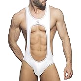 PURFUN Mens Jockstrap Leotard Wrestling Singlet Jumpsuit Bodysuit Sexy One-Piece G-String Underwear Bulge Pouch Thong Bikini