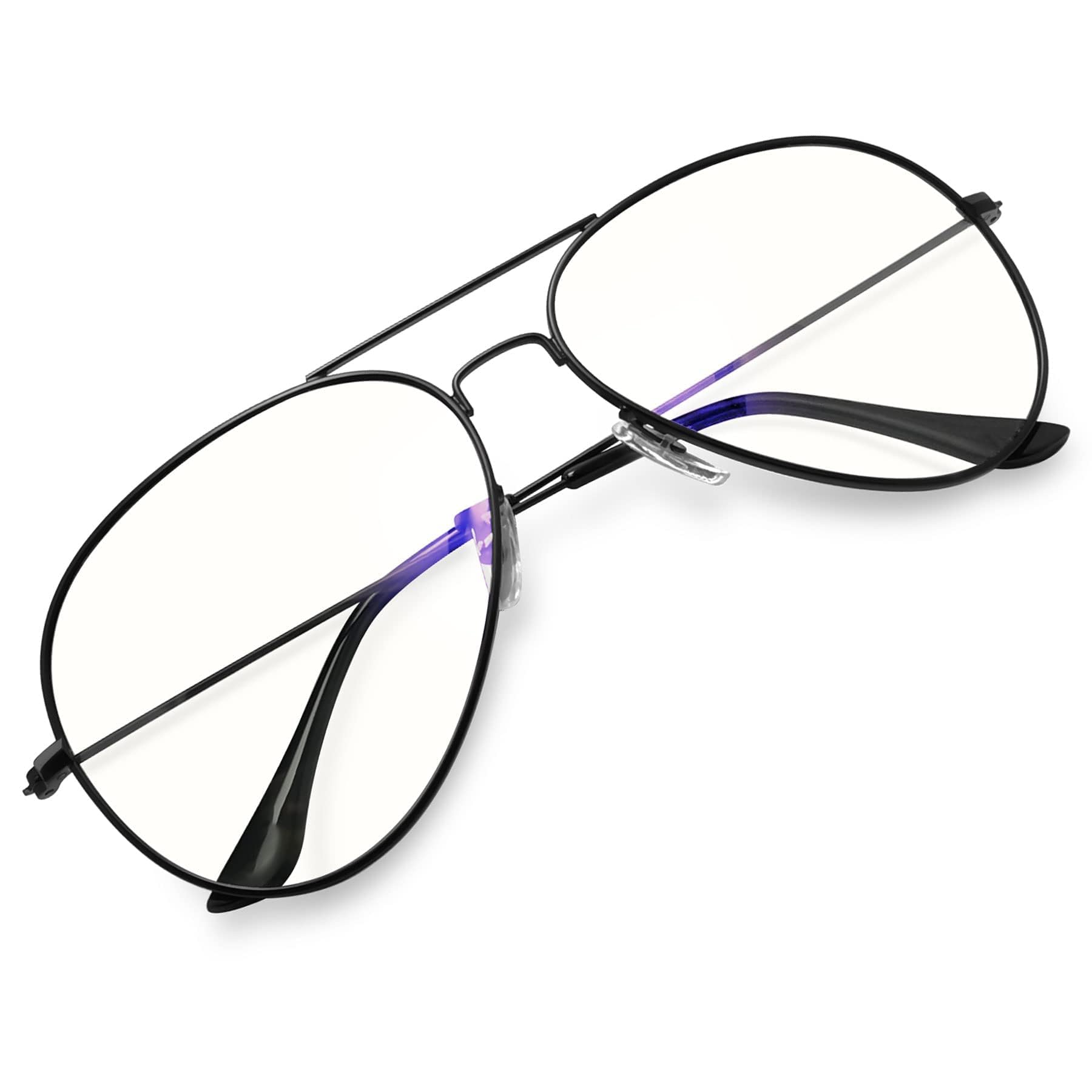 KANASTAL Blue Light Glasses Mens Clear Blue Light Blocking Glasses Womens Bluelight Fine Rimmed Anti Filter Bue Gaming Computer TV - Black Metal Clear Lens