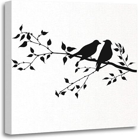 Amazon Emvency インチxインチ 50x50cm キャンバス絵画 ウォールアート 木の鳥のシルエット 歌鳥 枝 バレンタインシンボル ペア 恋人 ホームデコレーション アートワークプリント ウォールステッカー オンライン通販 Amazon Emvency インチxインチ 50x50cm キャンバス絵画 ウォールアート 木の鳥のシルエット 歌鳥 枝 バレンタインシンボル ペア 恋人 ホームデコレーション アートワークプリント ウォールステッカー オンライン通販