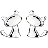 Pargleev Stud Earrings Gift for Her, 925 Sterling Silver Earring Set Women Lovely Cat Studs Great Gift for Sister, Mom, Friends